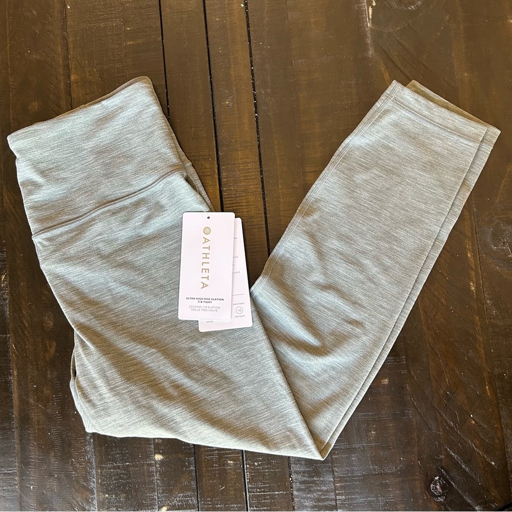 Athleta Elevation Gray Space Dye 7/8 Leggings
